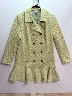 New Cabi Hobnob Topper Double Breasted Ruffle Coat Size Small